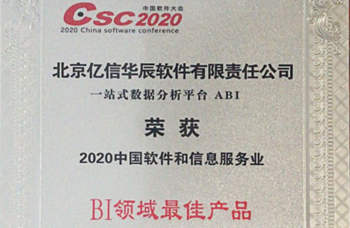 行業(yè)領跑！億信ABI榮獲2020年BI領域最佳產(chǎn)品獎
